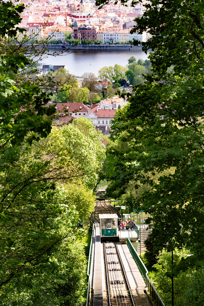 Cable car on Petrin Hill